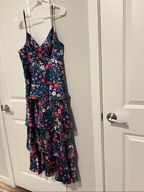 Skies Are Blue Navy Floral Tiered Maxi Dress